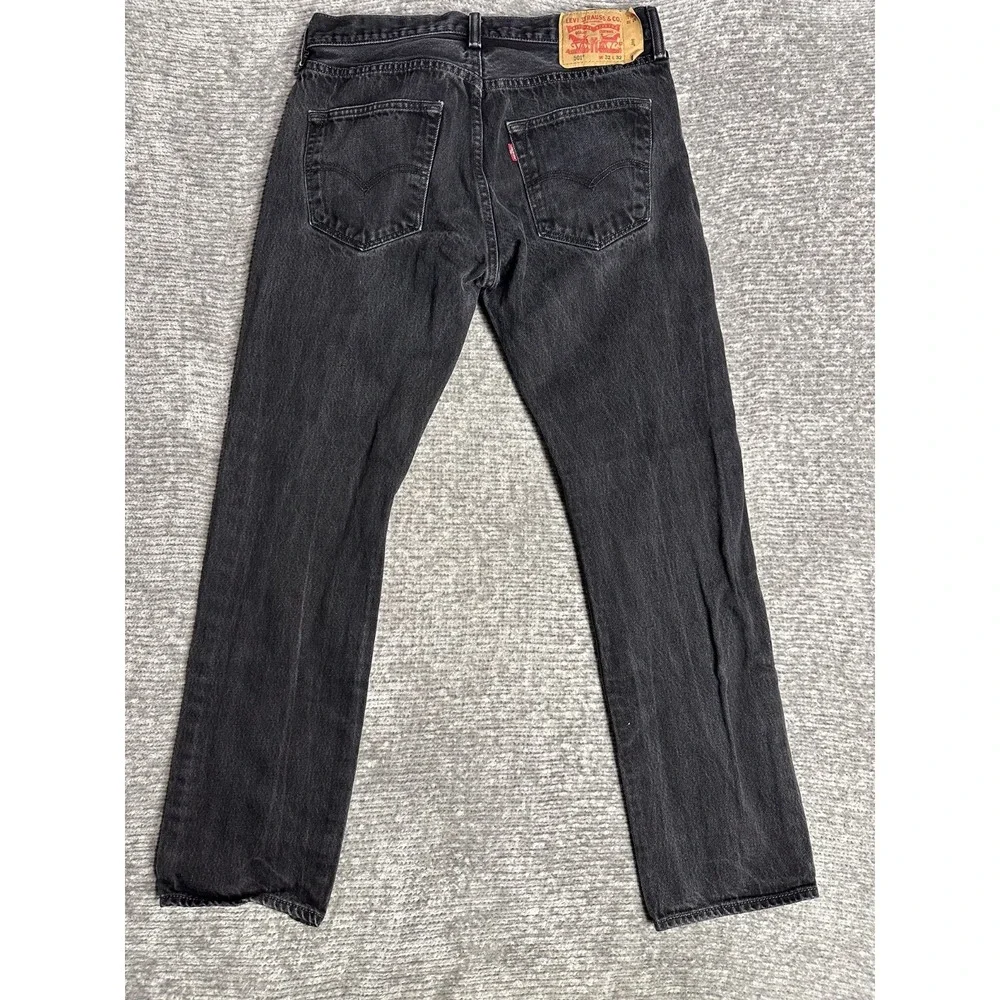Levi's Men's 501 Slim Flex Fit Black Charcoal Jeans 32x32